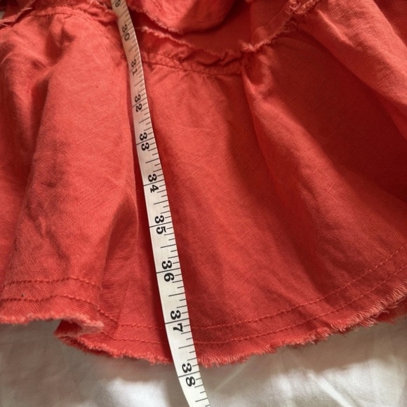 IRO “Billow” Red Ruffle Mini Dress Size 36 (US 4) Linen Blend V Neck Tiered - Picture 6 of 7